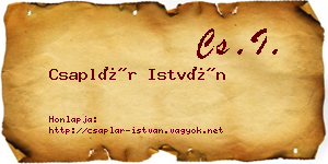 Csaplár István névjegykártya